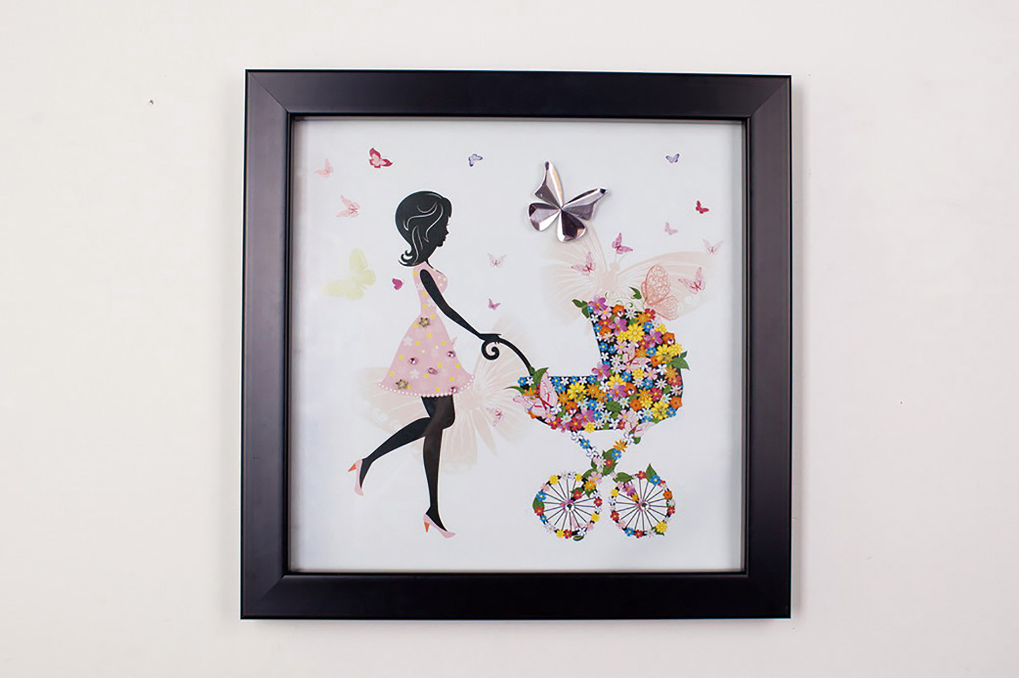 IL70521  Bambino Mother With Pram Crystal Art